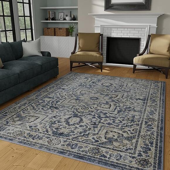 Kehleigh Osdorn 2' x 7' Blue Indoor Runner Rug (New) - Picture 1 of 5